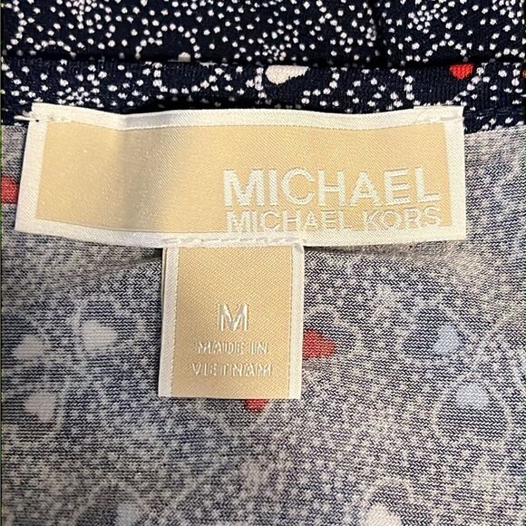Michael Michael Kors Navy Blue With Heart Pattern Short Sleeve Dress Size M - Picture 11 of 11
